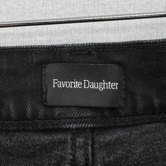 FAVORITE DAUGHTER Valentina Shortie Jeans 30 Petite Black High Rise Cigarette - Picture 15 of 16